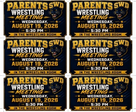 Print-and-cut cards announcing the parents wrestling meeting